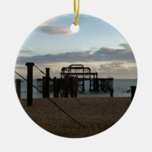 Derelict West Pier Brighton England Keramikornament