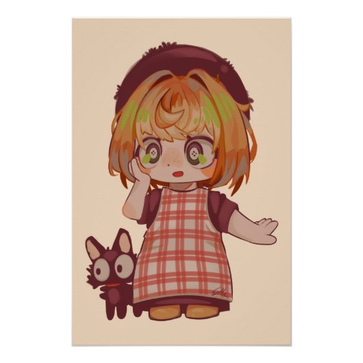 Deretjie, meisje, chibi, Spakenburg Poster (Vorderseite)