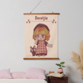 Deretjie, meisje chibi. wandteppich mit holzrahmen (Schlafzimmer)