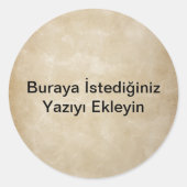 Deri Görünümlü Tasarım Runder Aufkleber (Vorderseite)