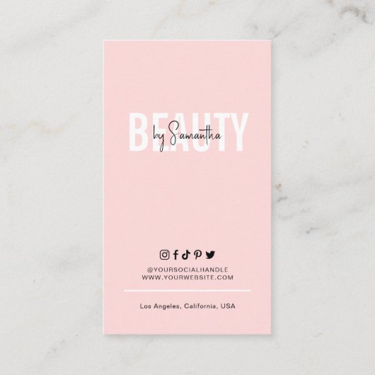 Dermaplaner Aftercare Guide Pink Cosmetologist Visitenkarte (Rückseite)