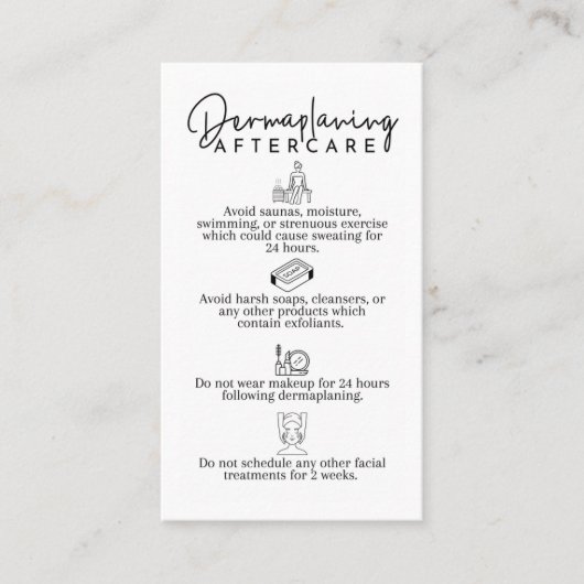 Dermaplanierung von Aftercare-Karten Treuekarte (Vorderseite)