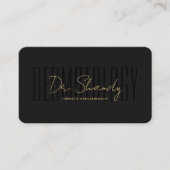 Dermatologe EleganBlack Gold Monogram Modern Visitenkarte (Vorderseite)