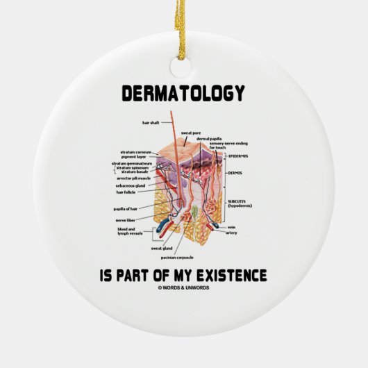 Dermatologie ist Teil meiner Existenz Keramik Ornament (Hinten)