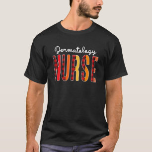 Dermatologie-Krankenschwester Kariert rotes Liebes T-Shirt