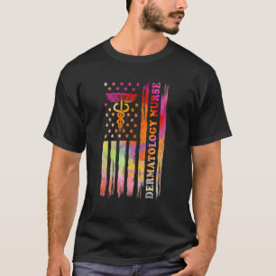 Dermatologie-Krankenschwester US-Flagge Dermatolog T-Shirt