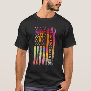 Dermatologie-Krankenschwester US-Flagge Dermatolog T-Shirt