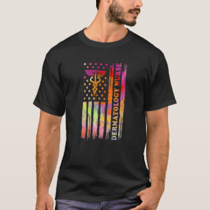 Dermatologie-Krankenschwester US-Flagge Dermatolog T-Shirt