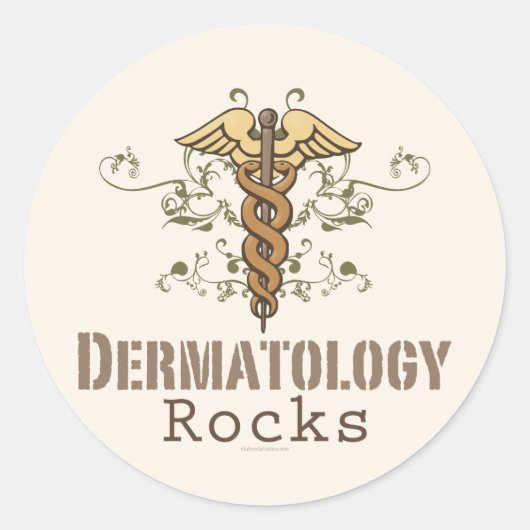 Dermatologie Rocks Caduceus Stickers (Vorderseite)