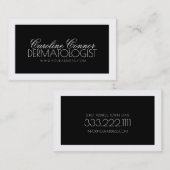 Dermatologin Black & White Bold Design Card Visitenkarte (Vorne/Hinten)