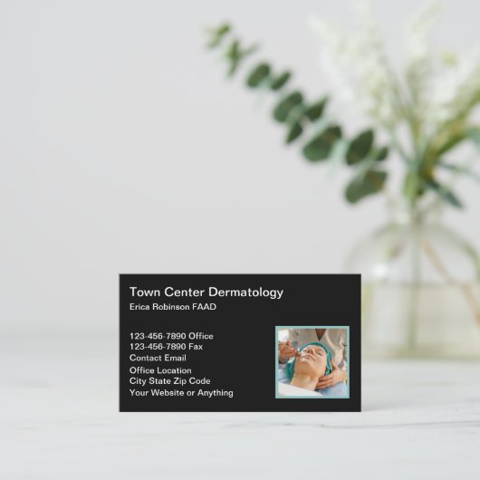 Dermatologin Dermatology Business Cards Visitenkarte (Stehend Vorderseite)