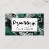 Dermatologin ernennt Erinnerung Silver Green Visitenkarte (Vorderseite)
