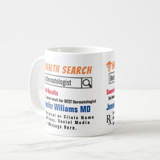 Dermatologin Funny Search Gift Tasse (Vorderseite Links)
