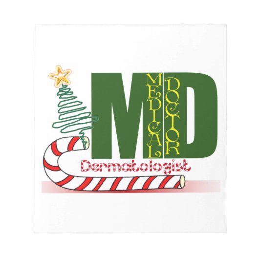 Dermatologin MERRY CHRISTMAS Notizblock (Vorderseite)