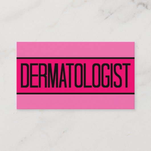 Dermatologin Pink Business Card Visitenkarte (Vorderseite)