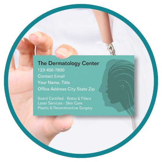 Dermatologin Theme Business Cards Visitenkarte