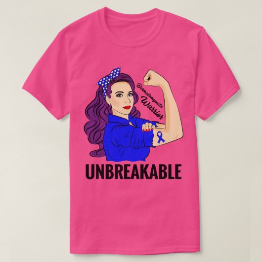 Dermatomyositis DM Awareness Warrior Unzerbrechlic T-Shirt (Design vorne)