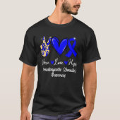 Dermatomyositis (Juvenile) Peace Liebe Hope Blue R T-Shirt (Vorderseite)