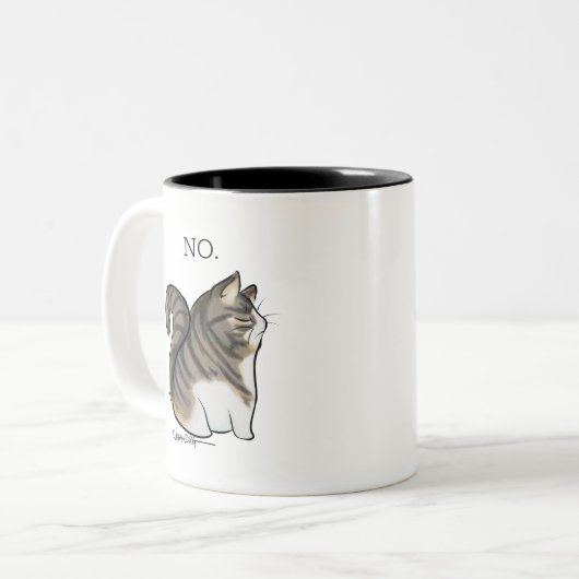 Derp cats Tabby mit weißen Markierungen Zweifarbige Tasse (Vorderseite Links)