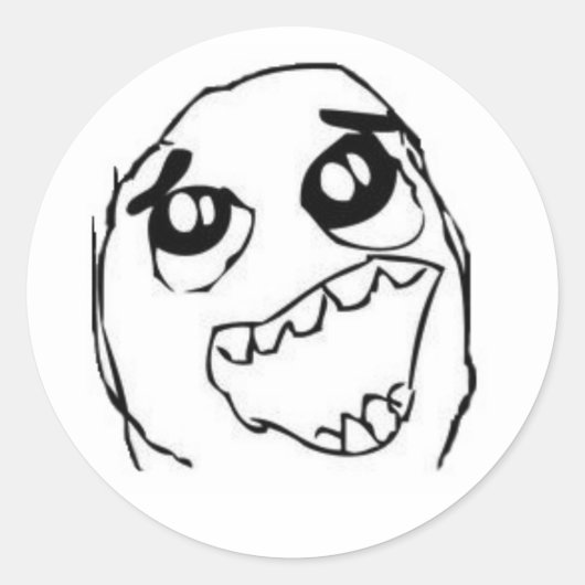 Derp meme Sticker (Vorderseite)