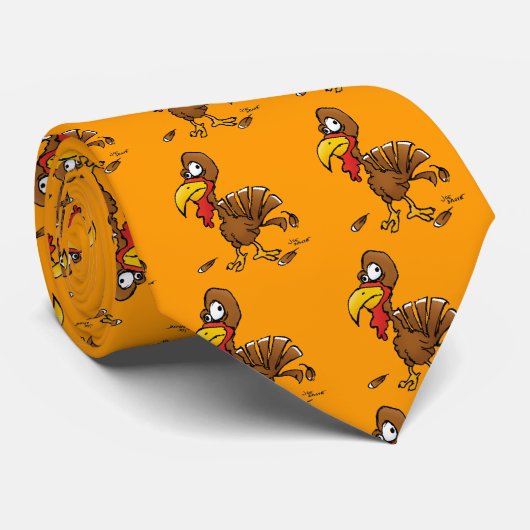 Derp Turkey Cartoon Krawatte (Gerollt)