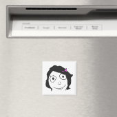Derpina Black Hair Brünett Rage Face Meme Magnet (In Situ (Geschirrspüler))