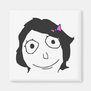 Derpina Black Hair Brünett Rage Face Meme Magnet