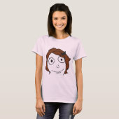 Derpina Brown Haar-Raserei-Gesicht Meme T-Shirt (Vorne ganz)