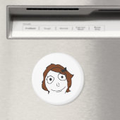 Derpina Brown Hair Rage Face Meme Magnet (In Situ (Geschirrspüler))