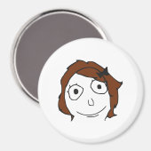 Derpina Brown Hair Rage Face Meme Magnet (Vorderseite/Rückseite)