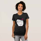 Derpina - schwarzes Haar, rosa Band T-Shirt (Vorne ganz)