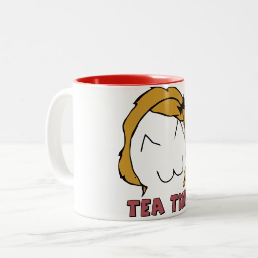 Derpina "TEE-ZEIT" MEME Tasse (Vorderseite Links)