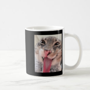 Derpy Cat Tongue Out Meme Funny Weirdcore gibt mir Kaffeetasse
