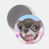 Derpy Chihuahua Magnet (Vorderseite/Rückseite)