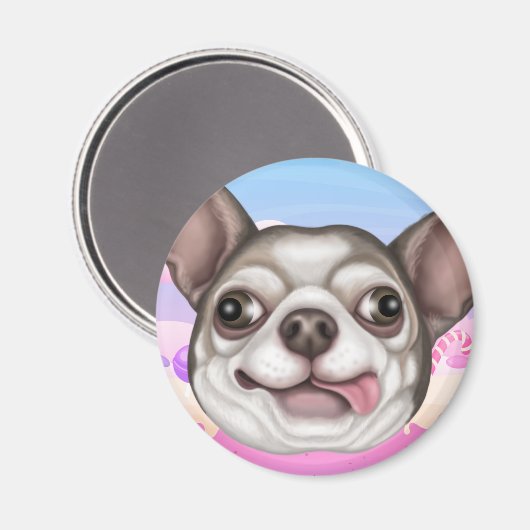 Derpy Chihuahua Magnet (Vorderseite/Rückseite)