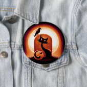 Derpy Halloween Cat von einem Grabstein Button (Beispiel)