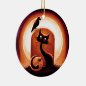 Derpy Halloween Cat von einem Grabstein Keramik Ornament (Rechts)