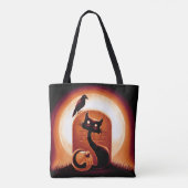 Derpy Halloween Cat von einem Grabstein Tasche (Rückseite)