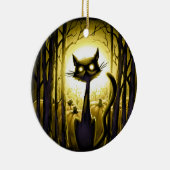 Derpy Little Halloween Cat in einem Pumpkinpflaste Keramik Ornament (Rechts)