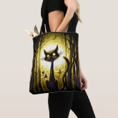 Derpy Little Halloween Cat in einem Pumpkinpflaste Tasche (Von Nahem)