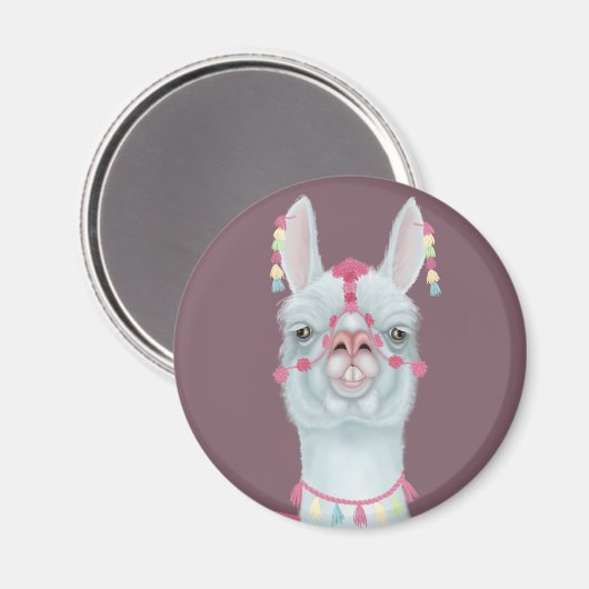 Derpy Llama Magnet (Vorderseite/Rückseite)