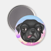 Derpy Mops Magnet (Vorderseite/Rückseite)