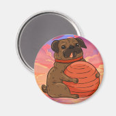 Derpy Mops Magnet (Vorderseite/Rückseite)