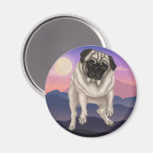 Derpy Mops Magnet (Vorderseite/Rückseite)