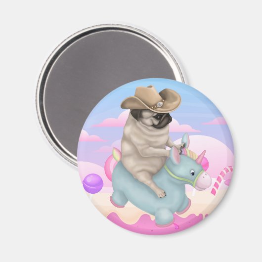Derpy Mops Magnet (Vorderseite/Rückseite)