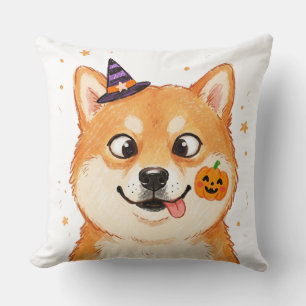 Derpy Shiba Inu Halloween-Kürbis Kissen