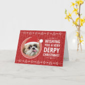 Derpy shih tzu dog Christmas card Karte (Gelbe Blume)