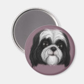 Derpy Shih Tzu Magnet (Vorderseite/Rückseite)