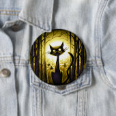 Derpy wenig Halloween-Katze in einem Button (Beispiel)