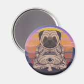 Derpy Yoga Mops Magnet (Vorderseite/Rückseite)